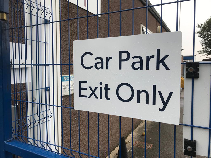 Car park, exit only